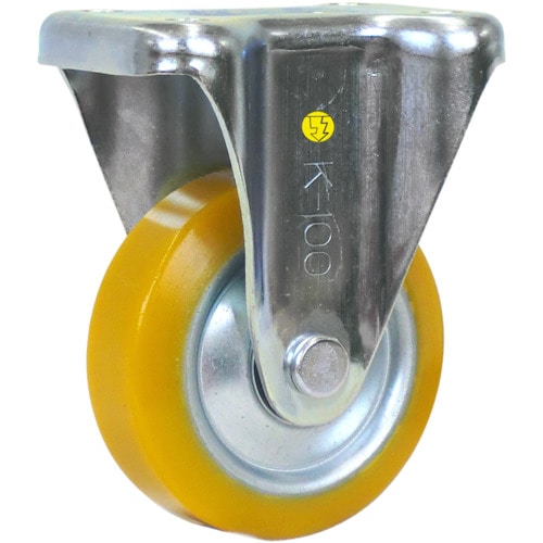 シシク　静電気帯電防止キャスター　ウレタン車輪　固定　１００径＿