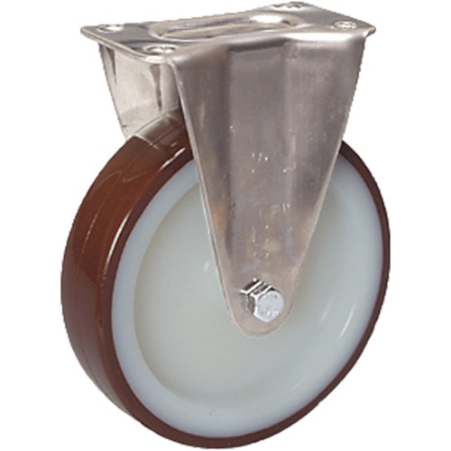 シシク　ステンレスキャスター　固定ウレタン車輪付＿