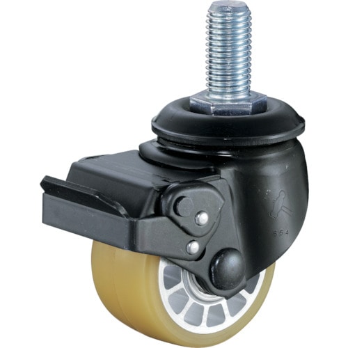 ハンマー　低床式重荷重用ねじ式ＳＰ付ウレタン車Ｂ入り７５ｍｍＭ２０ＸＰ２．５＿