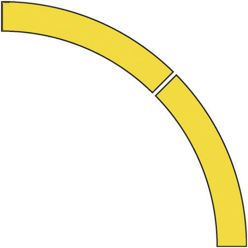 ユニット　ドア開閉表示ステッカー　アール型　黄・ＰＶＣステッカー・５０幅＿