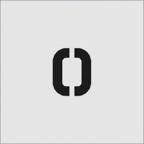 ＩＭ　ステンシル　Ｏ　文字サイズ５０×４０ｍｍ＿