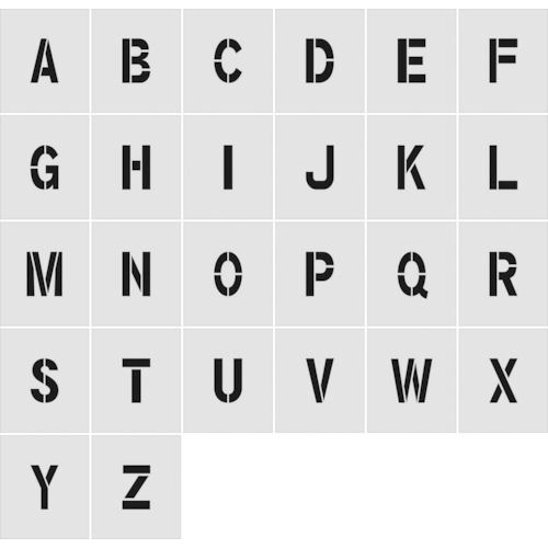 ＩＭ　ステンシル　Ａ～Ｚ　１セット２６枚単位　文字サイズ５０×４０ｍｍ＿