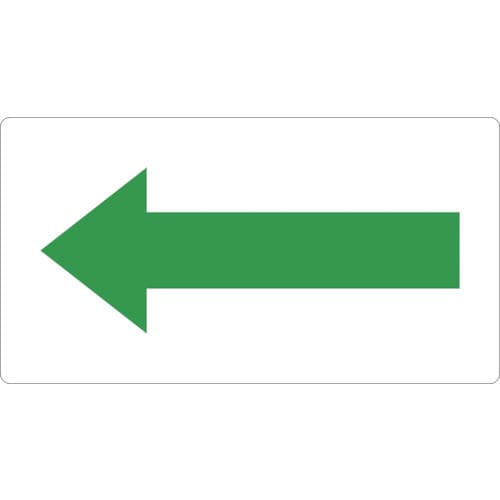 ＴＲＵＳＣＯ　配管用ステッカー　方向表示　緑　大　５枚入＿