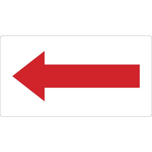 ＴＲＵＳＣＯ　配管用ステッカー　方向表示　赤　小　５枚入＿