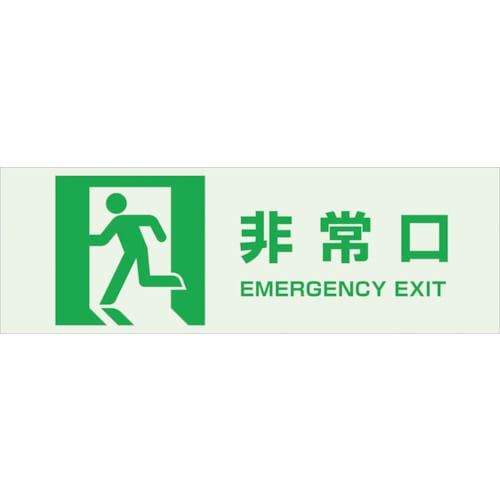 ＴＲＵＳＣＯ　マグネット標識（蓄光タイプ）１００×３００　非常口＿