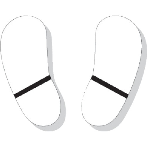 ユニット　路面貼用ステッカー　足型　白　１９０ｍｍ　路面専用アルミステッカ＿