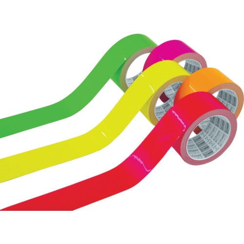 ＴＲＵＳＣＯ　蛍光ラインテープ１００ｍｍｘ１０ｍ　オレンジ＿