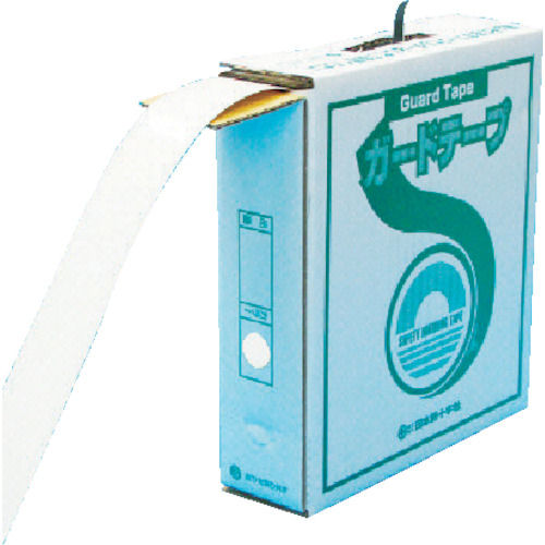 緑十字　ラインテープ（ガードテープ）　白　再剥離タイプ　５０幅×１００ｍ　屋内用＿