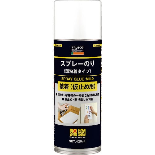 ＴＲＵＳＣＯ　スプレ－のり　弱粘着タイプ　４２０ｍＬ＿