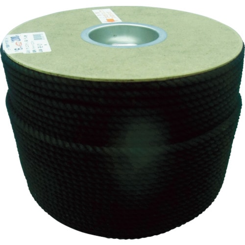 ユタカ　ポリエステルロープ　ドラム巻　６×２００ｍ　黒＿