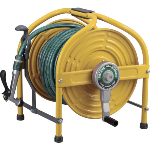 ハタヤ　テツノホースリール（イエロー）４１ｍ防藻ホース　レバーノズル＿