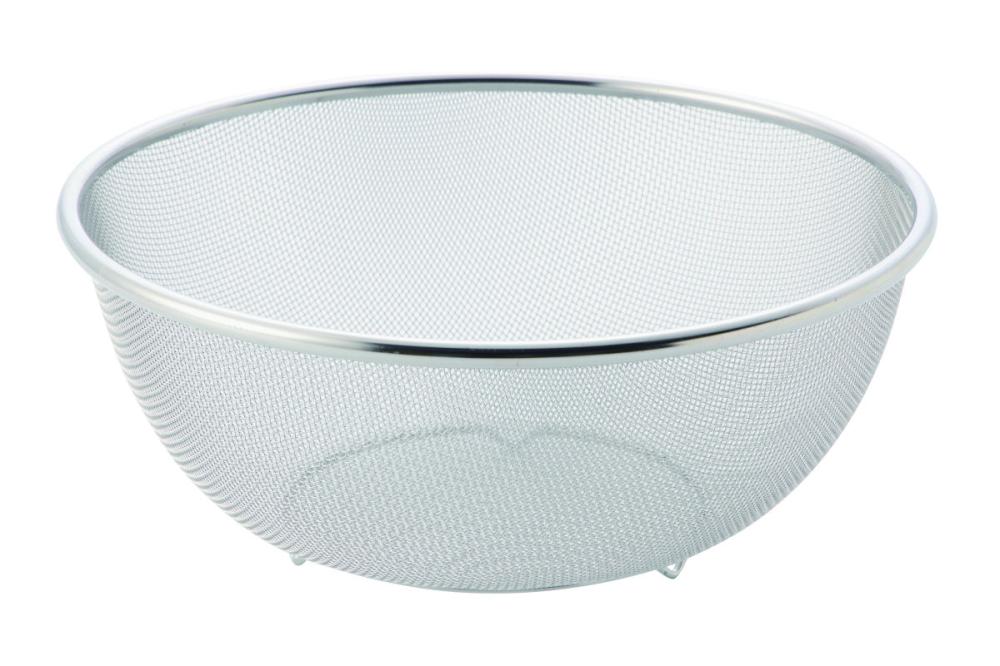 アテーナライフ　ステンレス製ボウル型ザル　２４ｃｍ