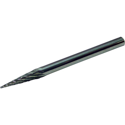 スーパー　超硬バーシャンク径３ミリ（円錐型）ダブルカット刃径：３．０波長：１１＿