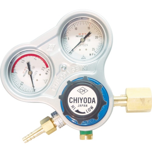 千代田　酸素用調整器スタウト（関東式）乾式安全器内蔵型＿