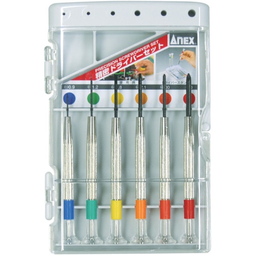 アネックス　精密ドライバーセット　プラス・マイナス６本組＿
