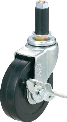 ＴＲＵＳＣＯ　パイプ差込式キャスター　自在ストッパー付　７５＿