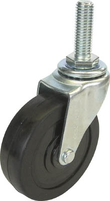 ＴＲＵＳＣＯ　ねじ込み導電性ゴムキャスター　スチール金具　自在　７５＿