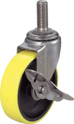 ＴＲＵＳＣＯ　ねじ込み帯電防止ウレタンキャスタースチール金具　自在Ｓ付１００＿