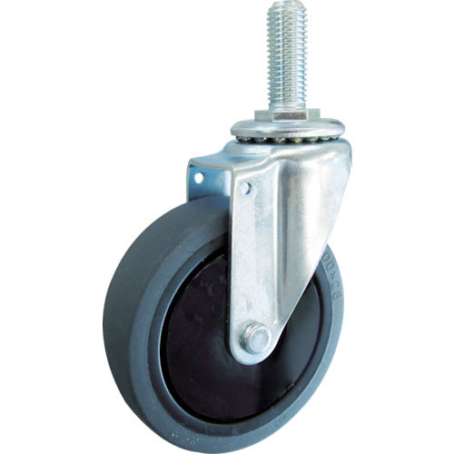 ＴＲＵＳＣＯ　ねじ込み式静音エラストマーキャスター　自在　１００＿