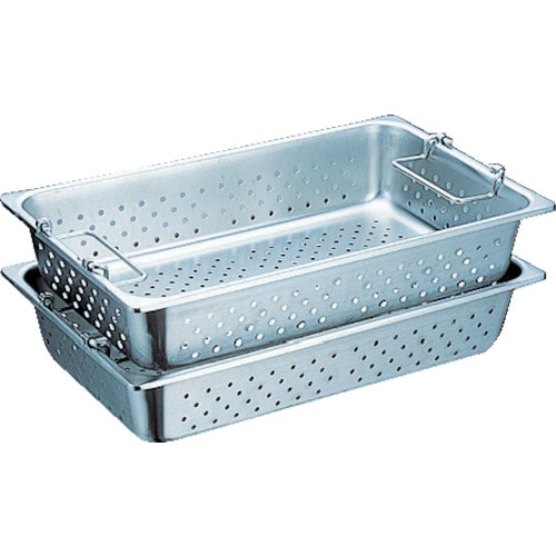 スギコ　ハンドル付穴明パン　ＳＵＳ３０４　１／１サイズ　５３０×３２５×１５０＿