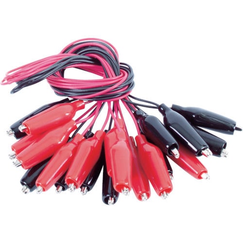 テイシン　テストリード小　２０ｃｍ　シールドクリップＳ両端付　１袋（ＰＫ）１０本＿