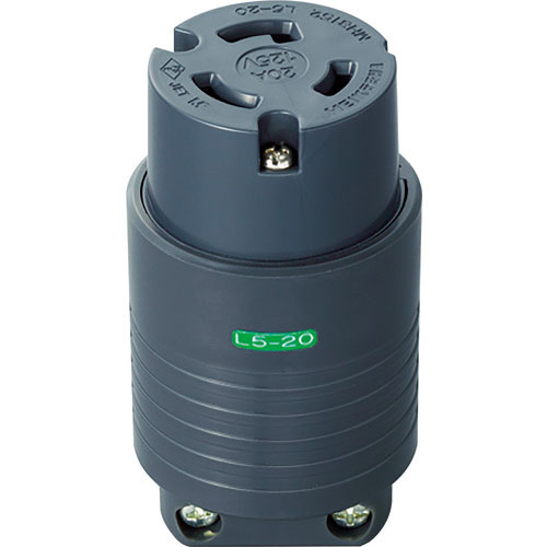 明工　接地２Ｐ２０Ａ引掛コネクターボデー（Ｌ５－２０）２０Ａ．１２５Ｖ（黒）＿