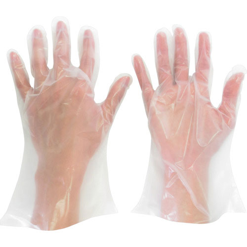 ミドリ安全　ポリエチレン使い捨て手袋　厚手　外エンボス　　Ｓ　（２００枚入）＿