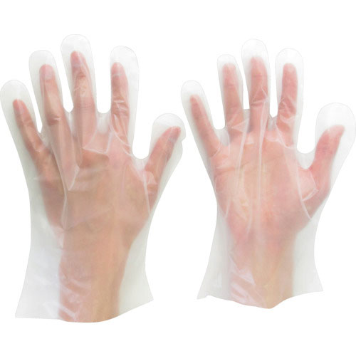 ミドリ安全　ポリエチレン使い捨て手袋　外エンボス　　クリア　Ｌ　（２００枚入）＿