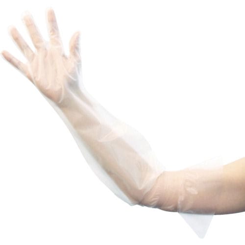 ＴＲＵＳＣＯ　使い捨てぴたフィットロング手袋　Ｍ　（１００枚入）＿