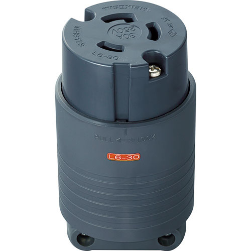 明工　接地２Ｐ３０Ａ引掛コネクターボデー（Ｌ６－３０）３０Ａ．２５０Ｖ（黒）＿