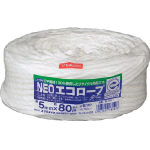 ユタカ　荷造り紐　ＮＥＯエコロープ　５ｍｍ×８０ｍ　ホワイト＿