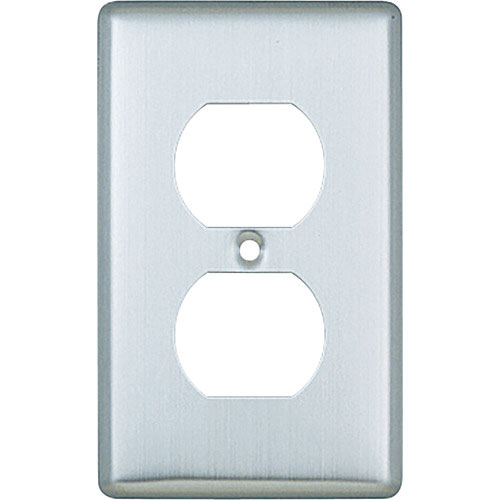 明工　連用新金属プレート埋込ダブルコンセント用＿