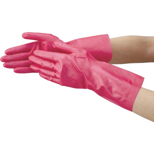 ＴＲＵＳＣＯ　天然ゴム手袋　中厚手タイプ　ピンク　Ｍサイズ＿