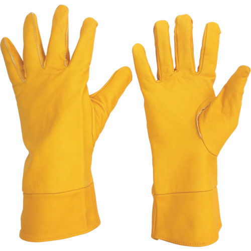 ミドリ安全　牛表革手袋　袖長タイプ　ＭＴ－１４　キリン型－黄＿