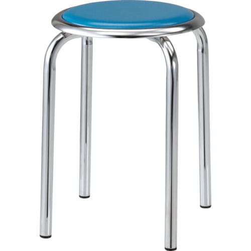 ＴＲＵＳＣＯ　丸イス　めっき仕上げ脚　３２０ＸＨ４４５　ブルー＿