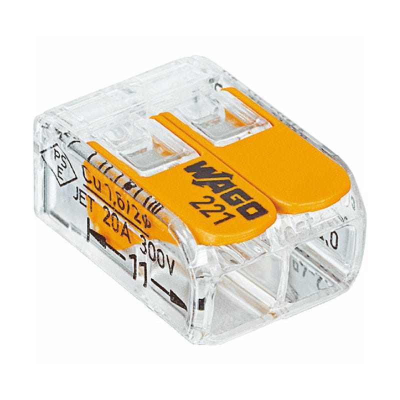 ＷＡＧＯ　ＷＦＲ－２　より線・単線ワンタッチ接続可能コネクタ　２穴用　１００個入