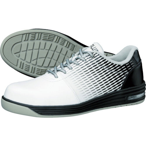 ミドリ安全　ワイド樹脂先芯入り軽量スニーカー　ホワイト／ブラック　２６．５ＣＭ＿