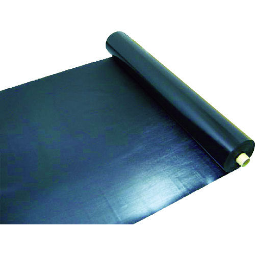 ワニ印　塩ビ養生シート　黒　厚み０．１５ＭＭ　１Ｍ×５０Ｍ＿