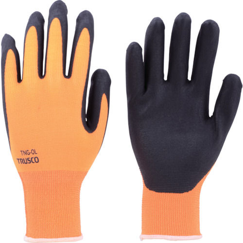 ＴＲＵＳＣＯ　液晶対応すべり止め付ニトリル手袋　オレンジ　Ｓ＿