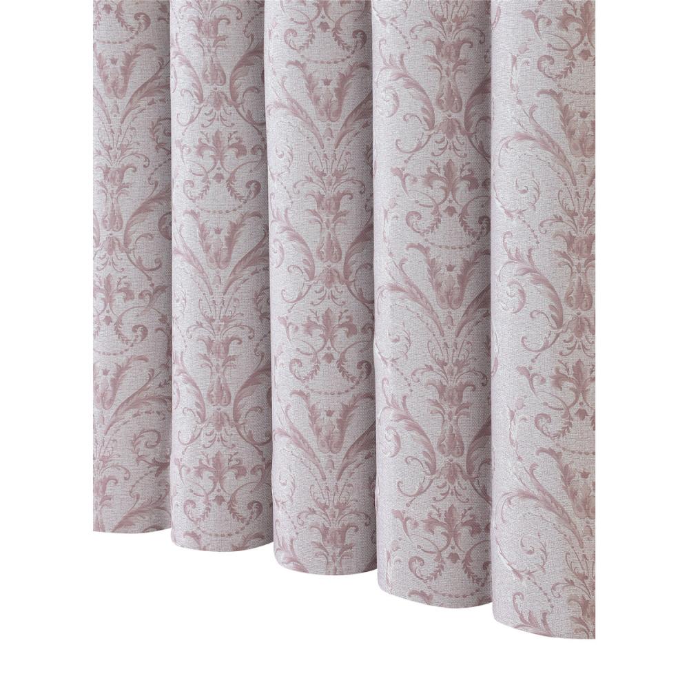 ドレープカーテン　シャロン　遮光性　ローズ　１００×２００ｃｍ　２枚組