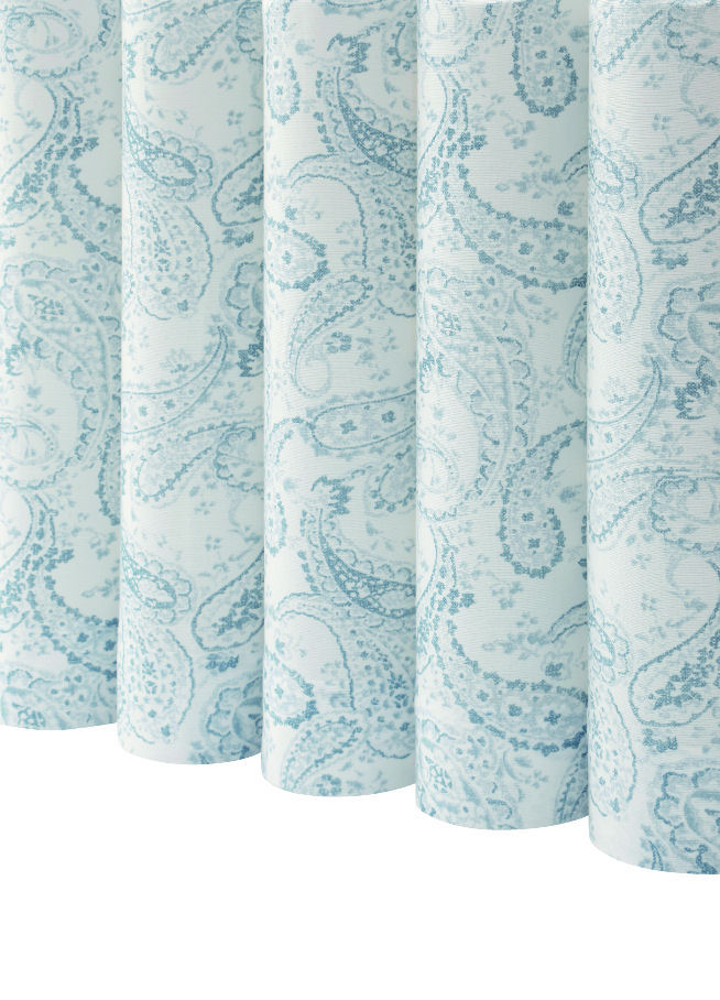 レースカーテン　ボイルペイズリー　遮熱・保温　ブルー　１００×１３３　２枚組