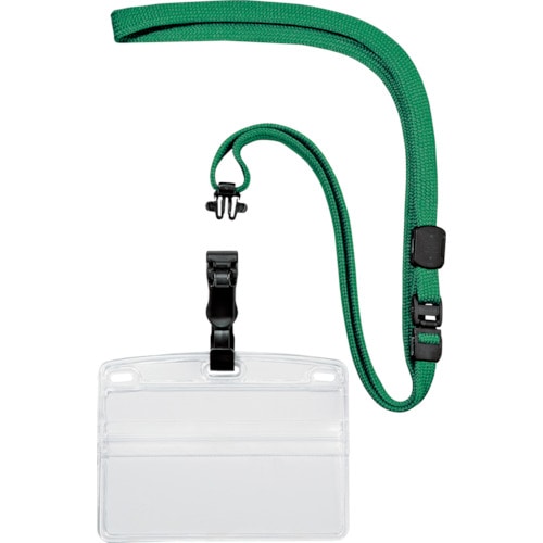 ＯＰ　吊り下げ名札　脱着式　名刺サイズ　１０枚　緑＿