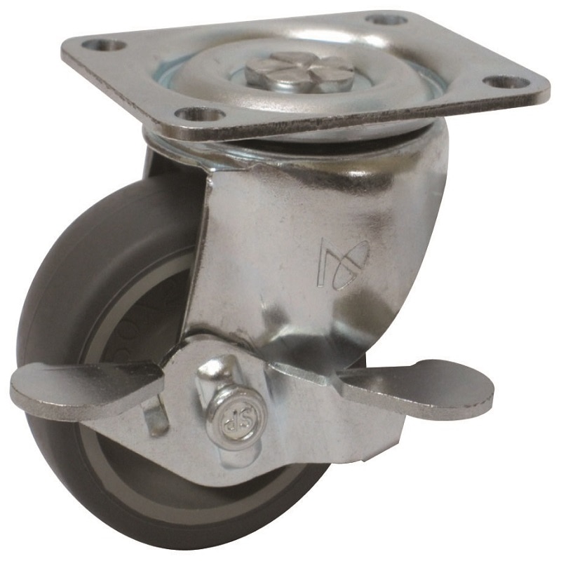 ナンシン　汎用キャスター　車輪径５０ｍｍ　エラストマー　プレート式自在　ストッパー付　ＳＴＣ－５０ＴＰＳ－１