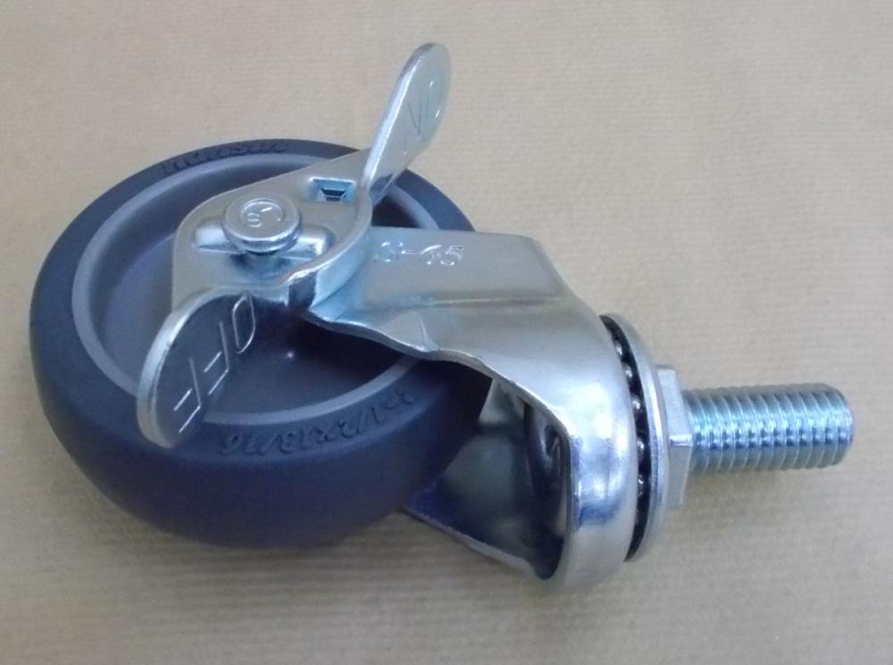 ナンシン　一般キャスター　車輪径６５ｍｍ　エラストマー　ねじ込み式　ストッパー付　ＳＥＬ－６５ＴＰＳ－１