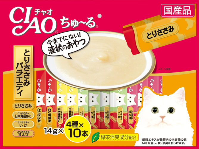 いなば　ＣＩＡＯ（チャオ）ちゅ～る　とりささみバラエティ　４０本入り