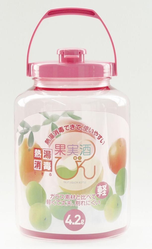 カラー果実酒ビン　Ｒ型　４．２Ｌ　ももいろ