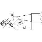 白光　こて先　２ＢＣ型　溝付　はんだめっき　１ｍｍ＿