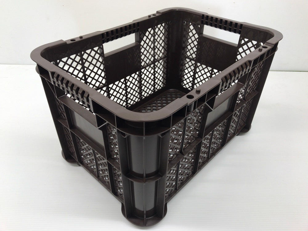 ソフトグリップ採集コンテナ　５０　底メッシュ　ブラウン