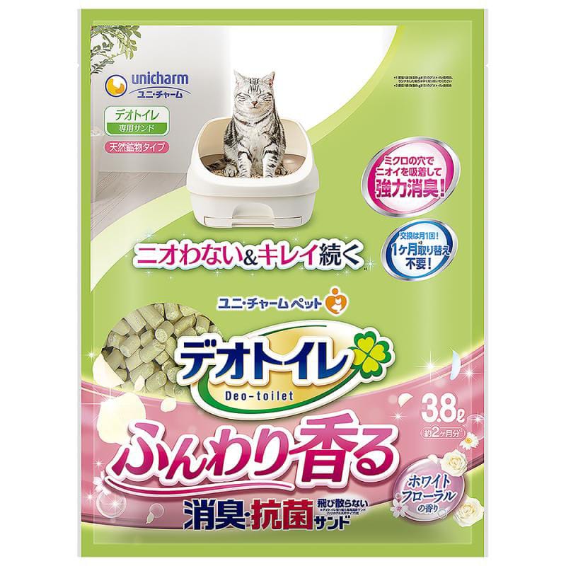 ユニ・チャーム　デオトイレ　ふんわり香る消臭・抗菌サンド　ホワイトフローラル　３．８Ｌ
