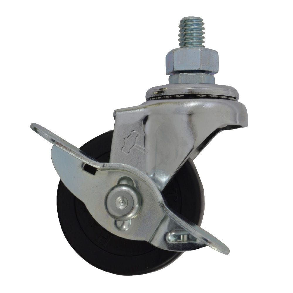 ゴムキャスターねじ込み式Ｗ３／８・ストッパー付　４１５Ａ－Ｒ５０　　